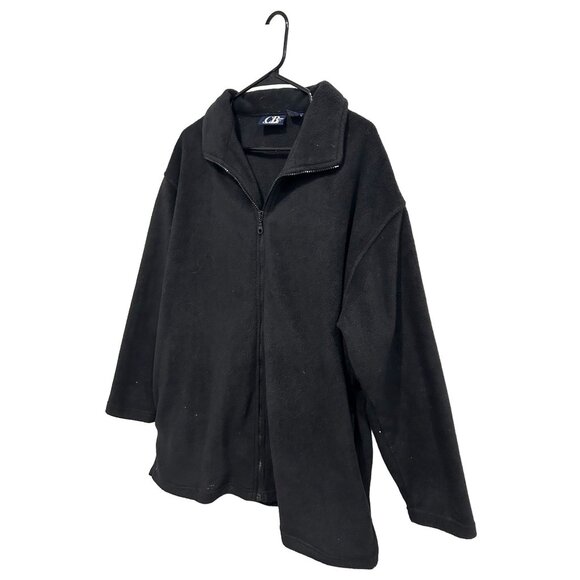 C.B. Casual Plus Size 1X Black Fleece Full-Zip Jacket - Picture 3 of 7